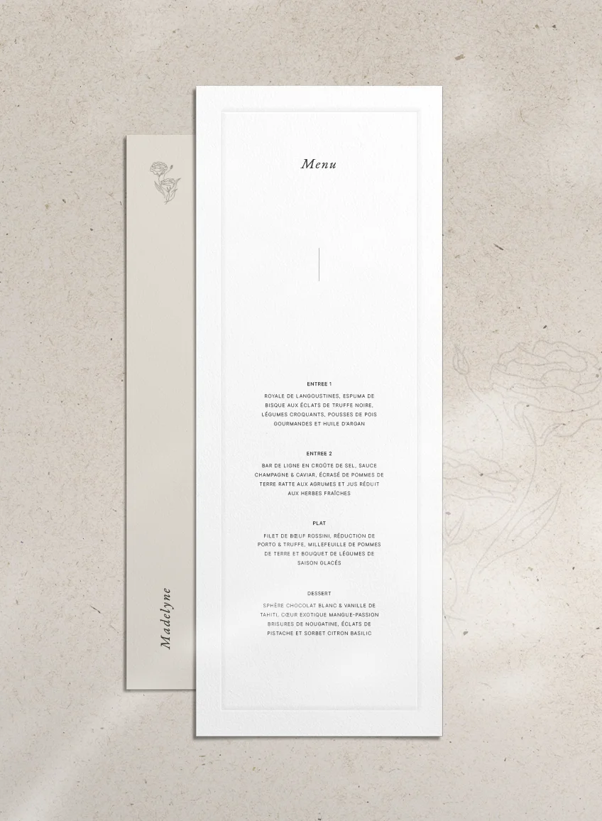 Portfolio - Essenzia Design Studio - Menu et marque place