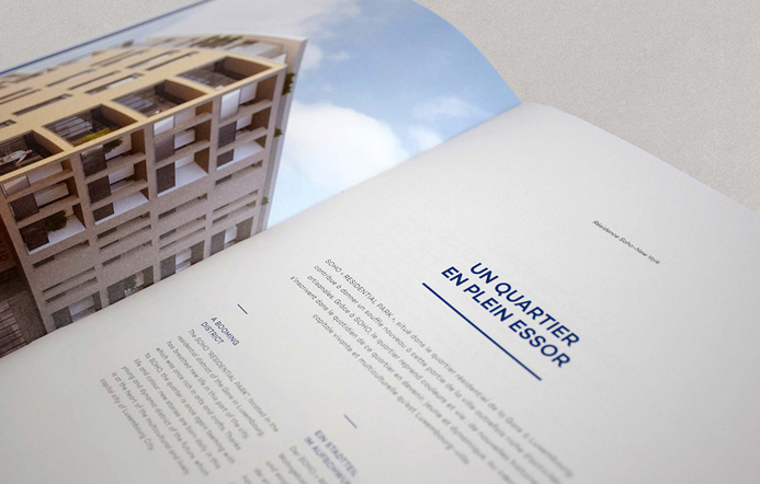 zoom sur une page intérieure de la brochure immo Soho residential park